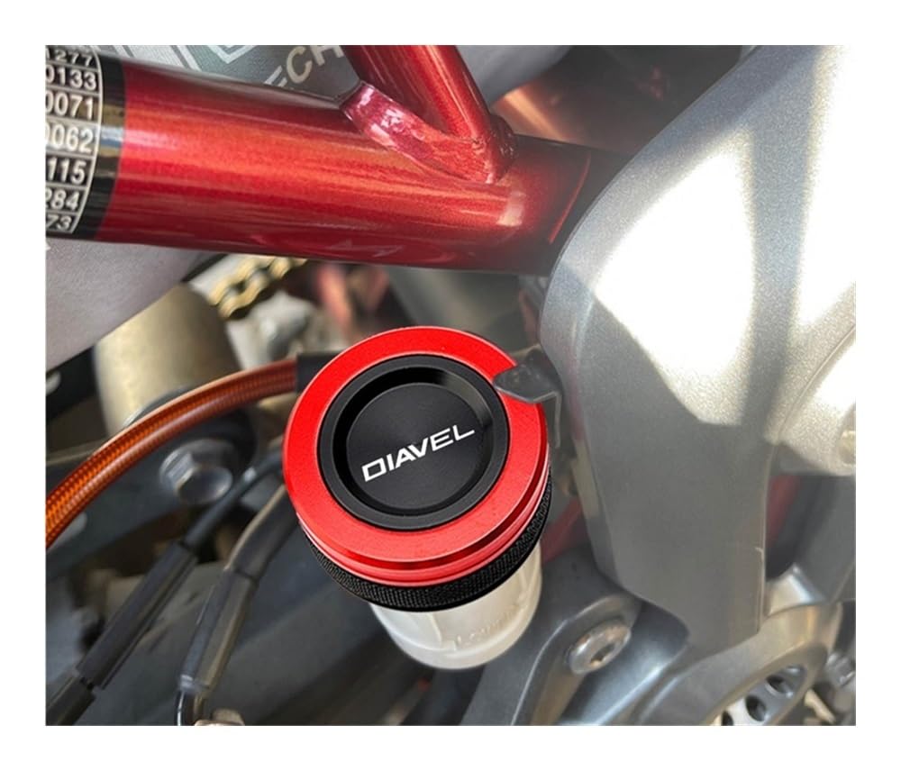 Bouchon réservoir Frein Avant Bouchon De Réservoir Liquide Frein Arrière Et Remplissage D'huile pour Diavel 2011 2012 2014, Accessoires Protection AV&Ant