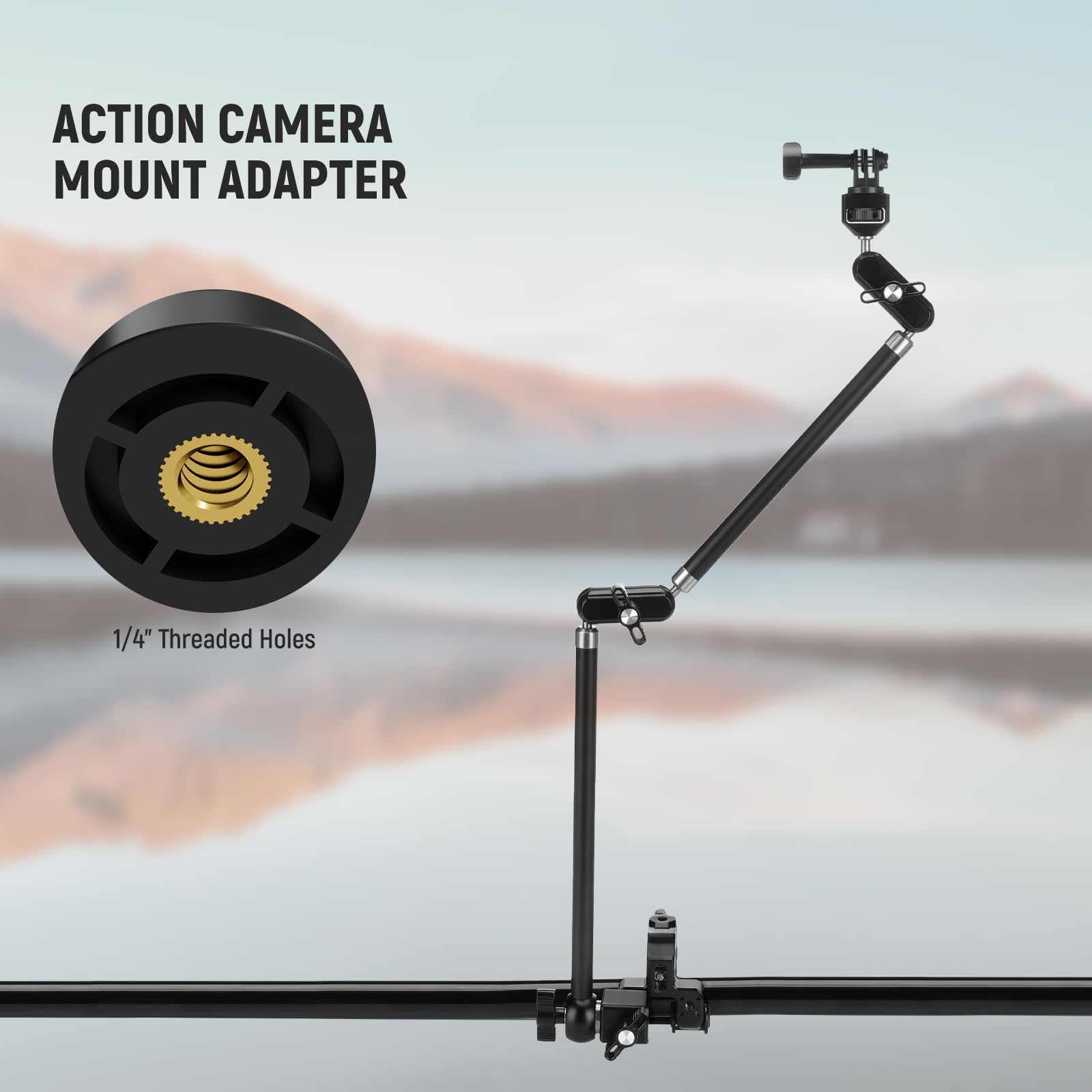 NEEWER 75 cm Articulating Magic Arm z Super Clamp/Action Cam Mount/uchwyt na telefon komórkowy, uchwyt na stół, statyw Mic Boom, kompatybilny z iPhone DSLR, kamera internetowa, mikrofon