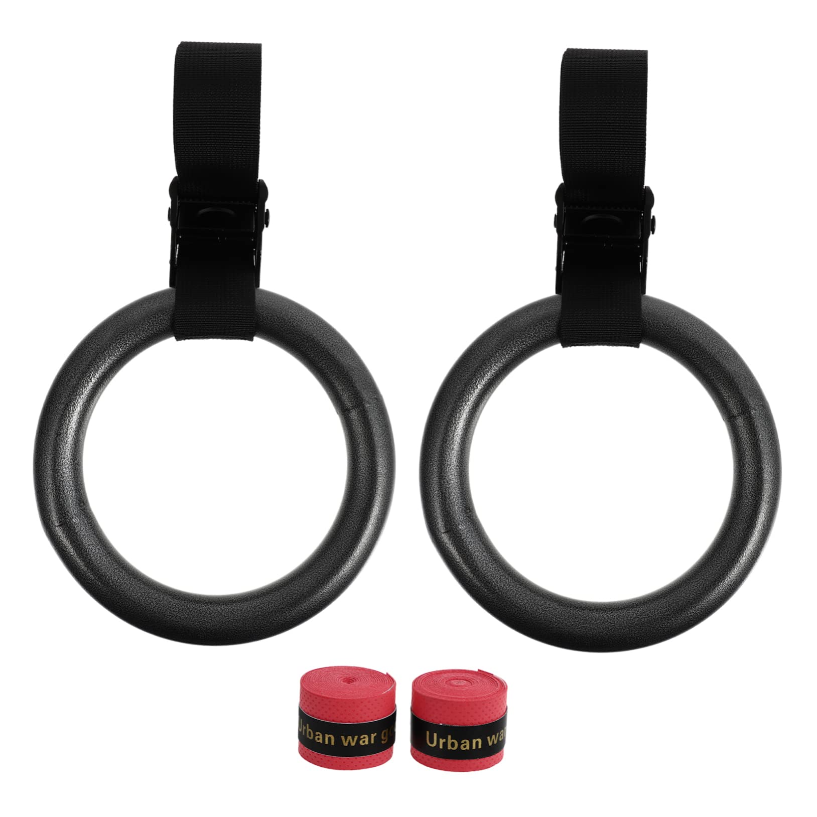 SUPVOX 2 Pcs Home Fitness Rings Gymnastics Pull up Rings for Women Fitness Equipment Sturdy Nylon Cord Random Color
