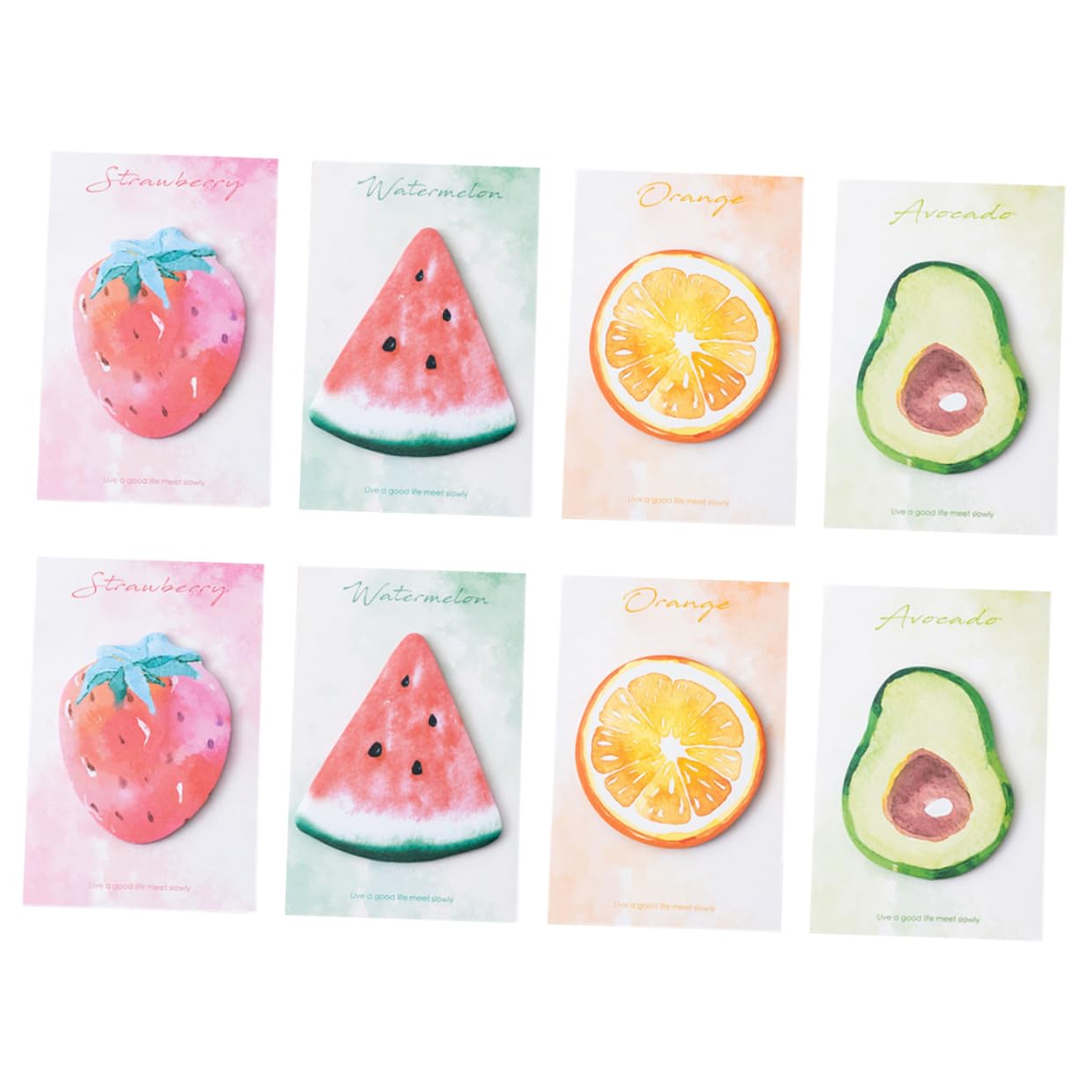 DOITOOL 4 Pezzi Note Adesivi Libri Colorati per Ufficio e Scuola per Ogni Fragola Anguria Avocado