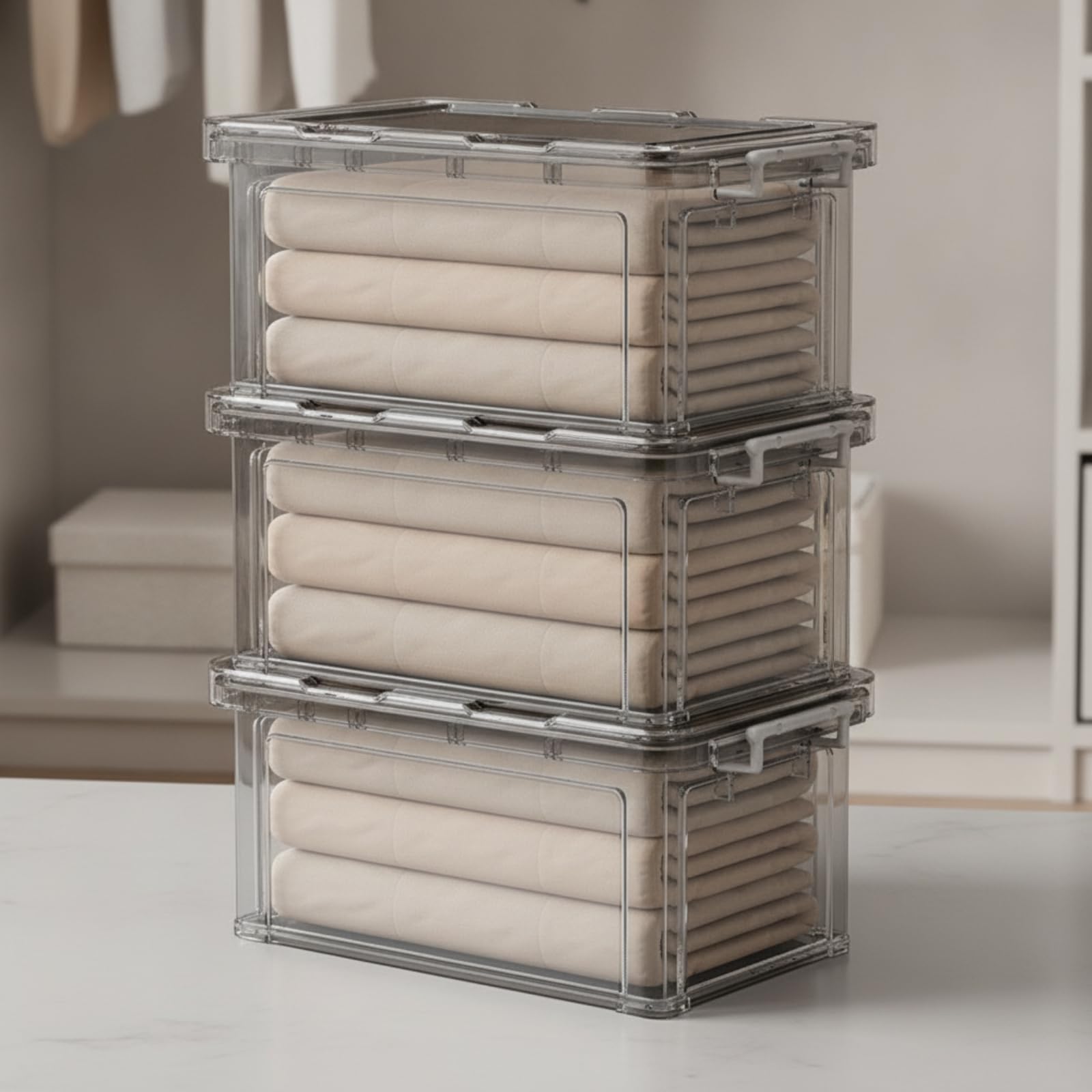 predolo Scatola Rettangolare Impilabile, Trasparente, 5XL 66x44x30.5cm
