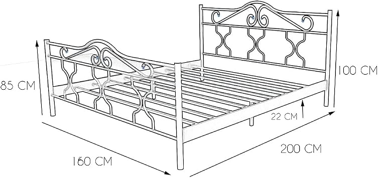 Gm 301 Gold Double Metal Bed White 160x200