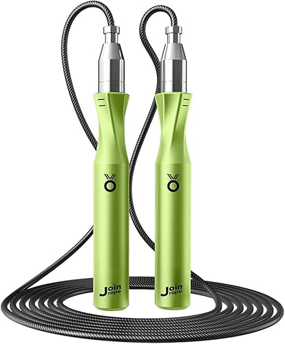 Cuerda de saltar pesada, doble rodamiento suave velocidad de rotación suave, longitud ajustable de un botón para hombres y mujeres, entrenamiento