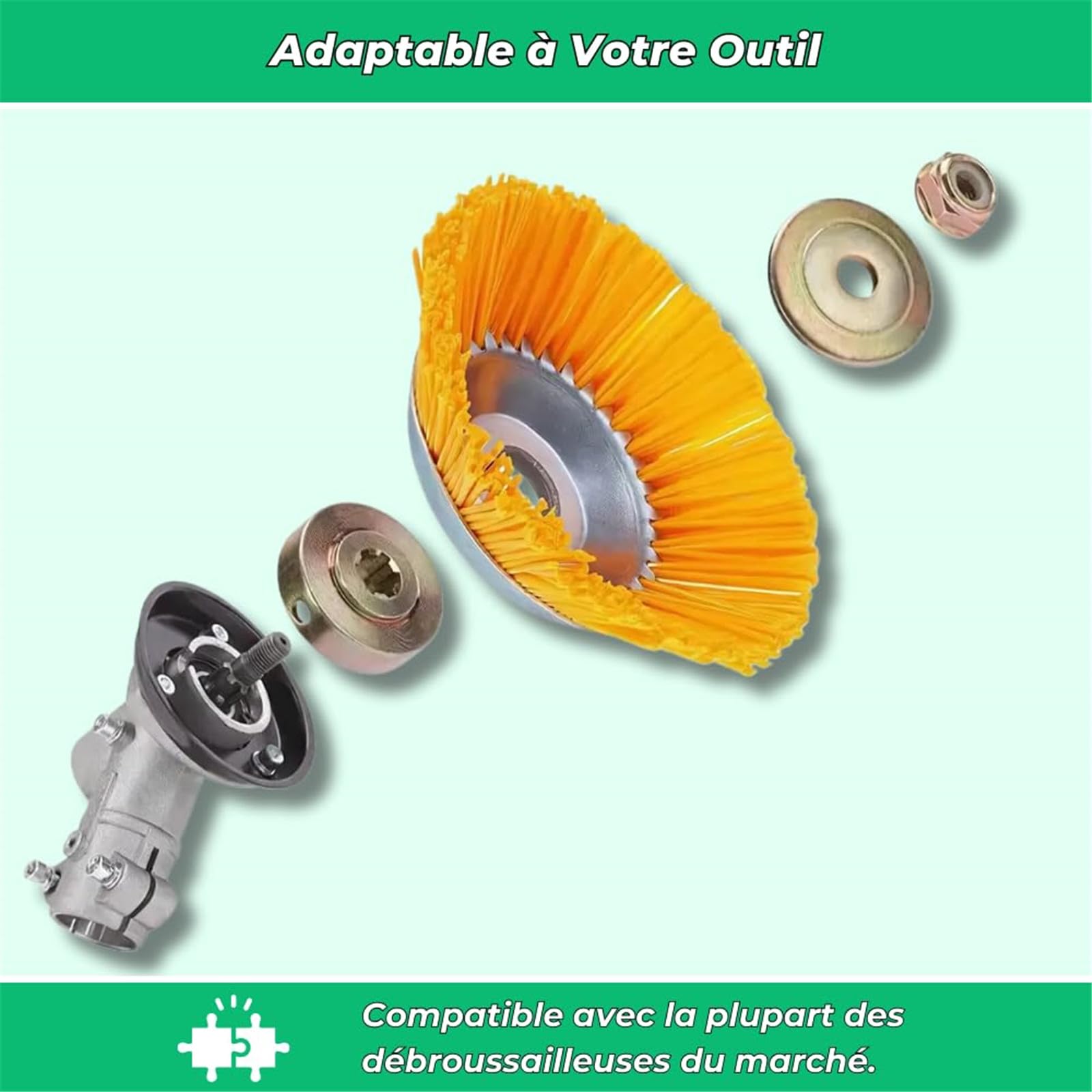 Tête de désherbage, Tete de Débroussailleuse G80 Pro, Tete Brosse Débroussailleuse Multifonctionsen Nylon Tête, pour Tondeuses à Gazon, Coupe Bordures et Désherbage