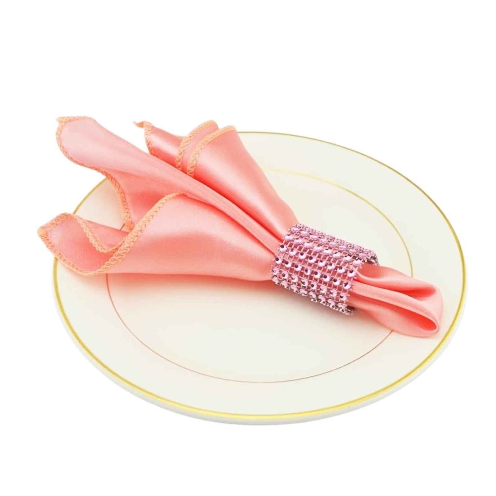 Cotton Table Napkins, Satin Cloth Table Napkins Multicolor 30x30 Cm(Peach)
