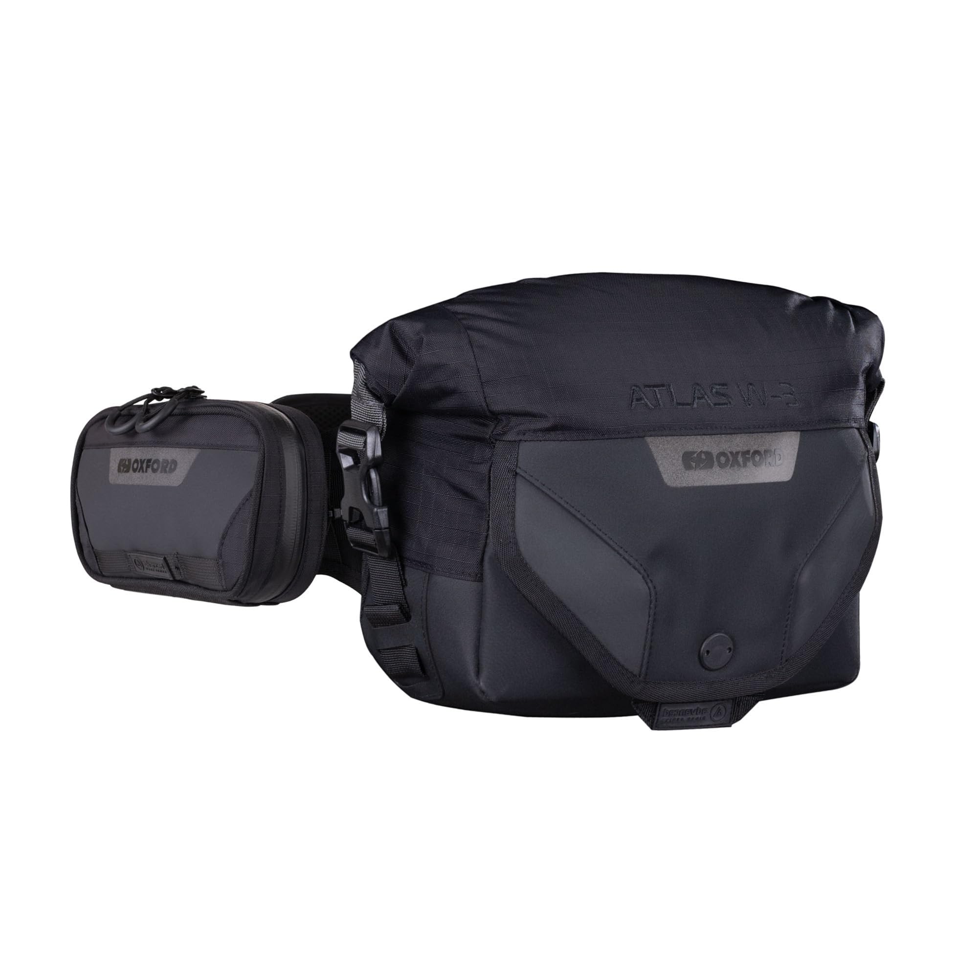 Oxford Atlas W-3 Advanced Waterproof Motorcycle Waist Bag with Belt-Pack Black