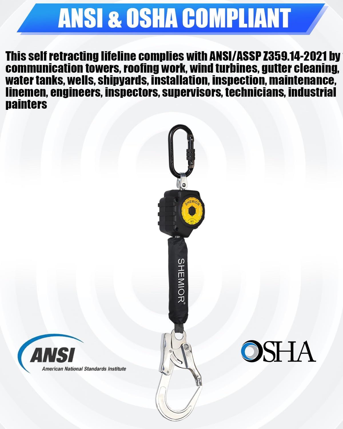 Swivel Self Retracting Lifeline - 6FT SRL -7