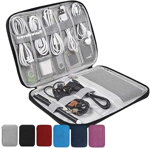 Miniatura 1 de Organizador de cables de viaje, bolsa de transporte, accesorios electrónicos, portátil, impermeable, doble capa, bolsa de almacenamiento todo en uno