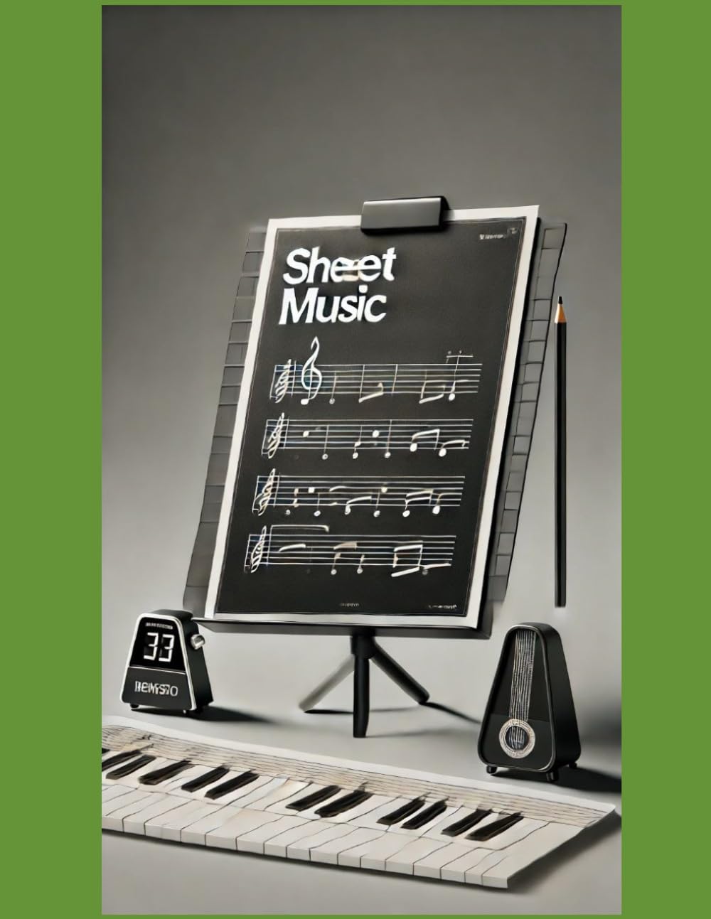 Cahier de musique pour partitions et compositions avec portées grand format