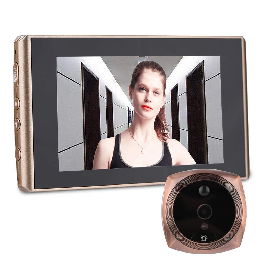 VBESTLIFE Telecamera spioncino, 4300E Digital Door Viewer e Campanello 1 Milioni di Pixel 4.3in LCD Screen Night Vision Campanello