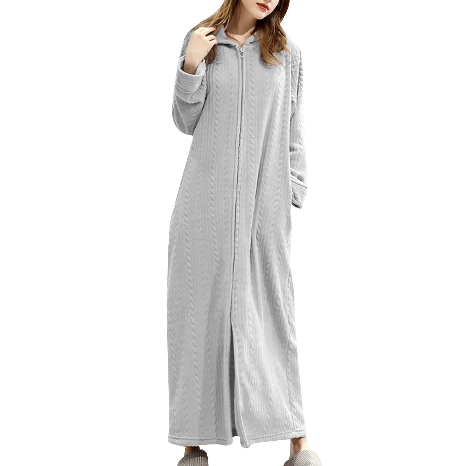 Pigiama da donna in flanella, cappotto lungo ispessito, abbigliamento da casa, pigiama da donna