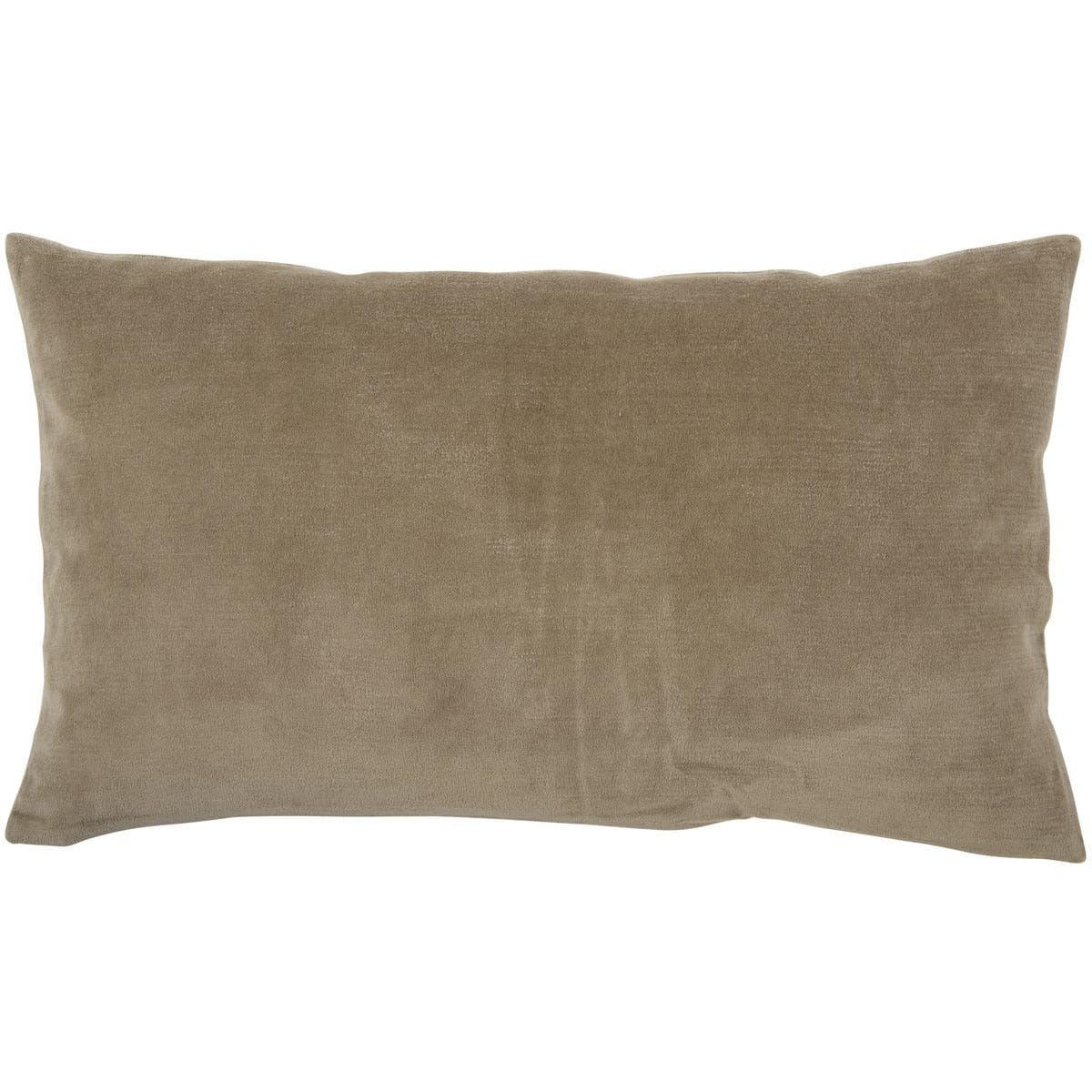 Kissen Dekokissen Bezug Aus Baumwoll Samt Und Baumwoll Chambray, Wende Design Mit Zwei Seiten, Weich Komfortabel Sofakissen Schlafzimmer Wohnzimmer, Ficelle Beige, 40.65 cm