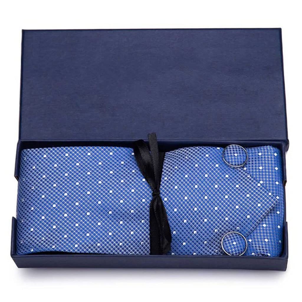 Geschenkbox Krawattenset Manschettenknöpfe mit Geschenkbox Jacquard gewebte Krawattenset für Männer Hochzeitsfeier
