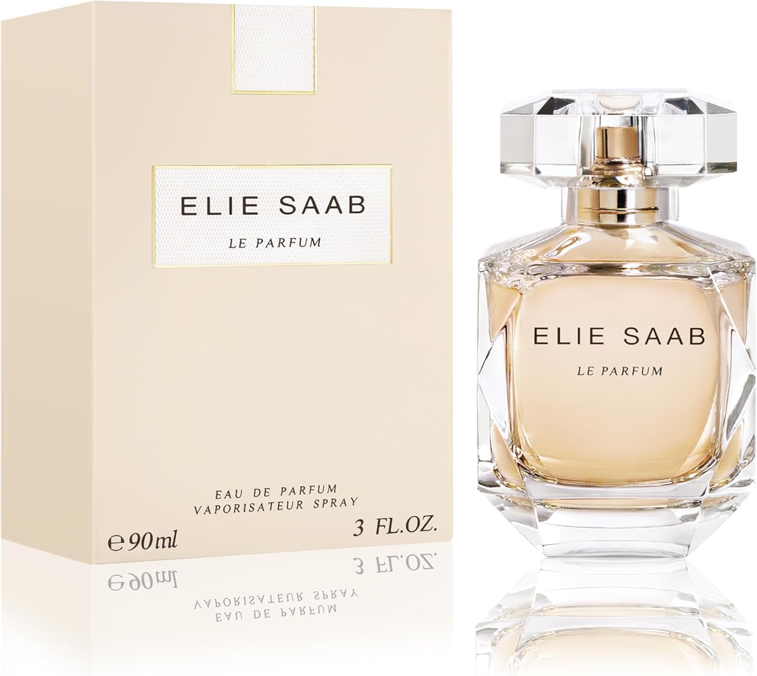 Elie Saab Le Parfum 90 ml – Eau de Parfum für Frauen – Blumiger Chypre-Duft – Strahlende Noten von Orangenblüte, Jasmin, Rosenhonig und Patschuli – Transparenter Glasflakon