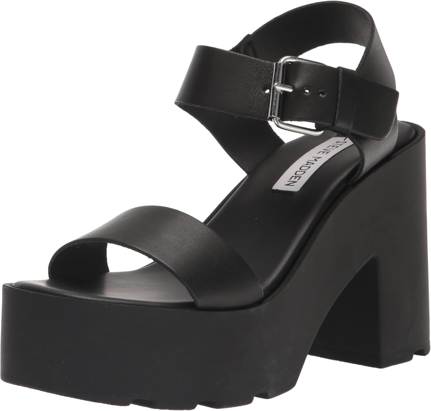 Steve Madden Women's Vesta Heeled Sandal, Black, 6