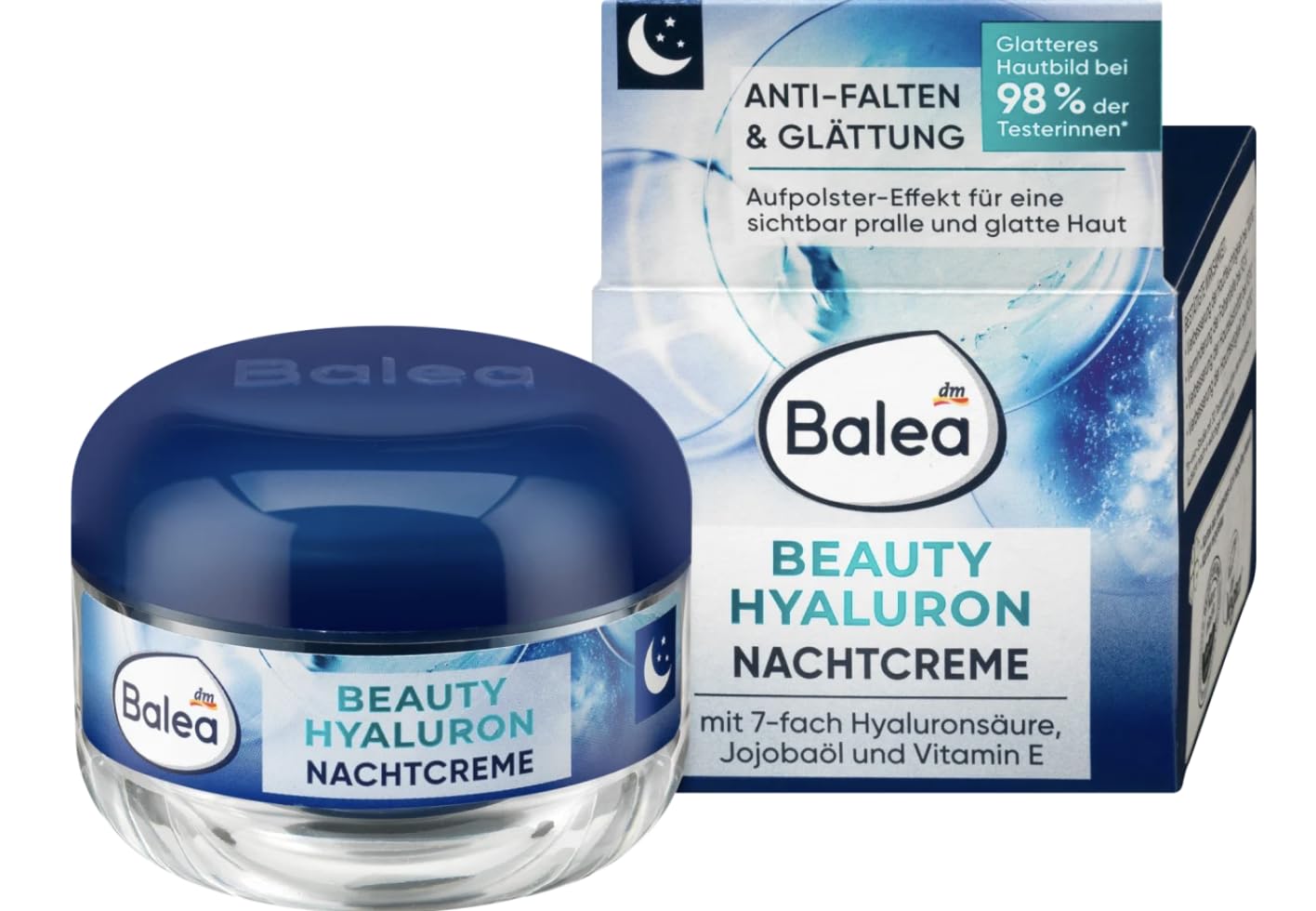 Balea Crema de noche antiarrugas Beauty Hyaluron, 50 ml