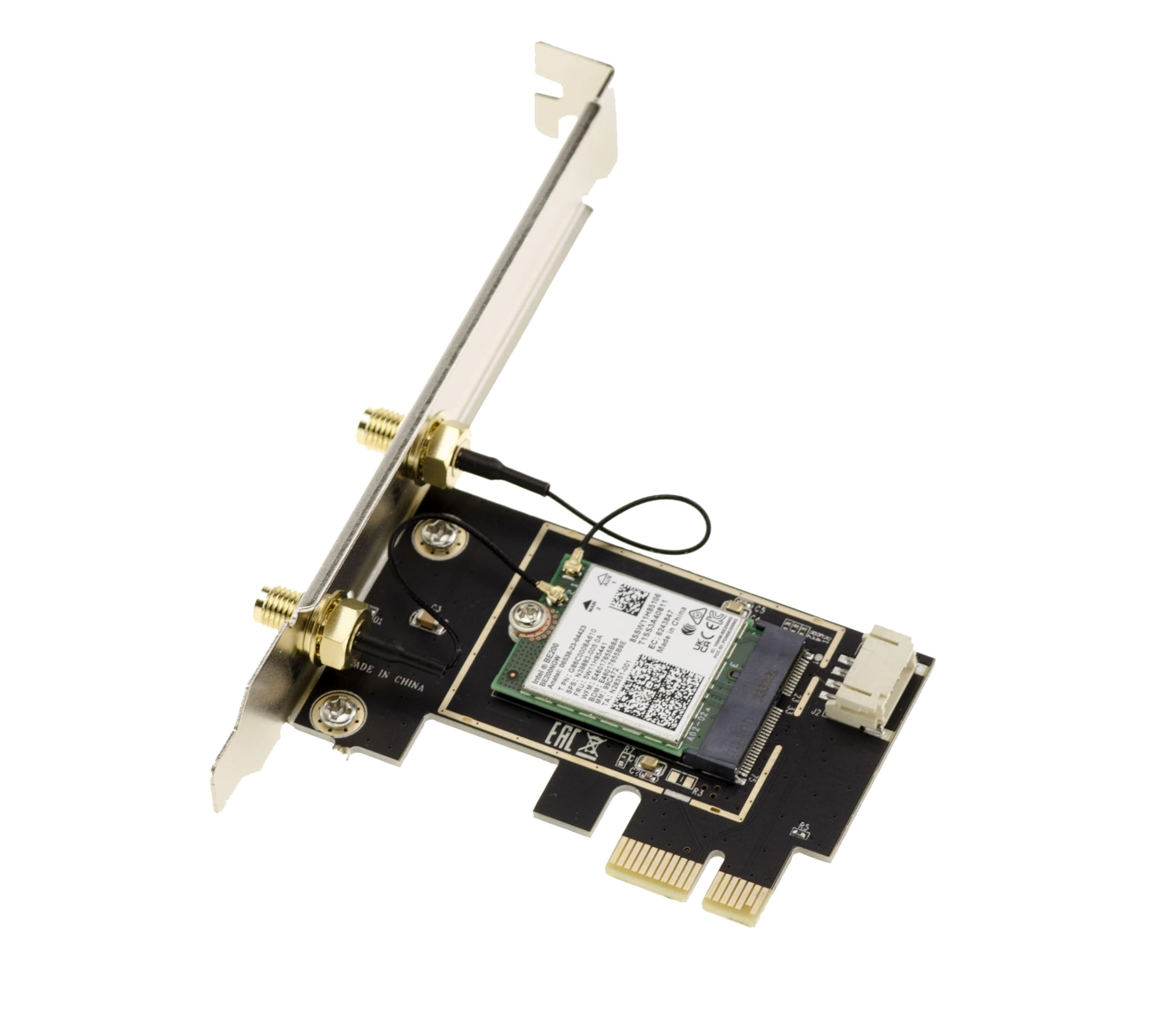 KALEA-INFORMATIQUE Carte PCIe WiFi 7 Intel BE200 Bluetooth 5.4 | Carte PCIe Wi-Fi 7 compatible Wi-Fi 6/6E et Bluetooth 5.4 avec contrôleur Intel BE200 et débits jusqu'à 5 Gbit/s.