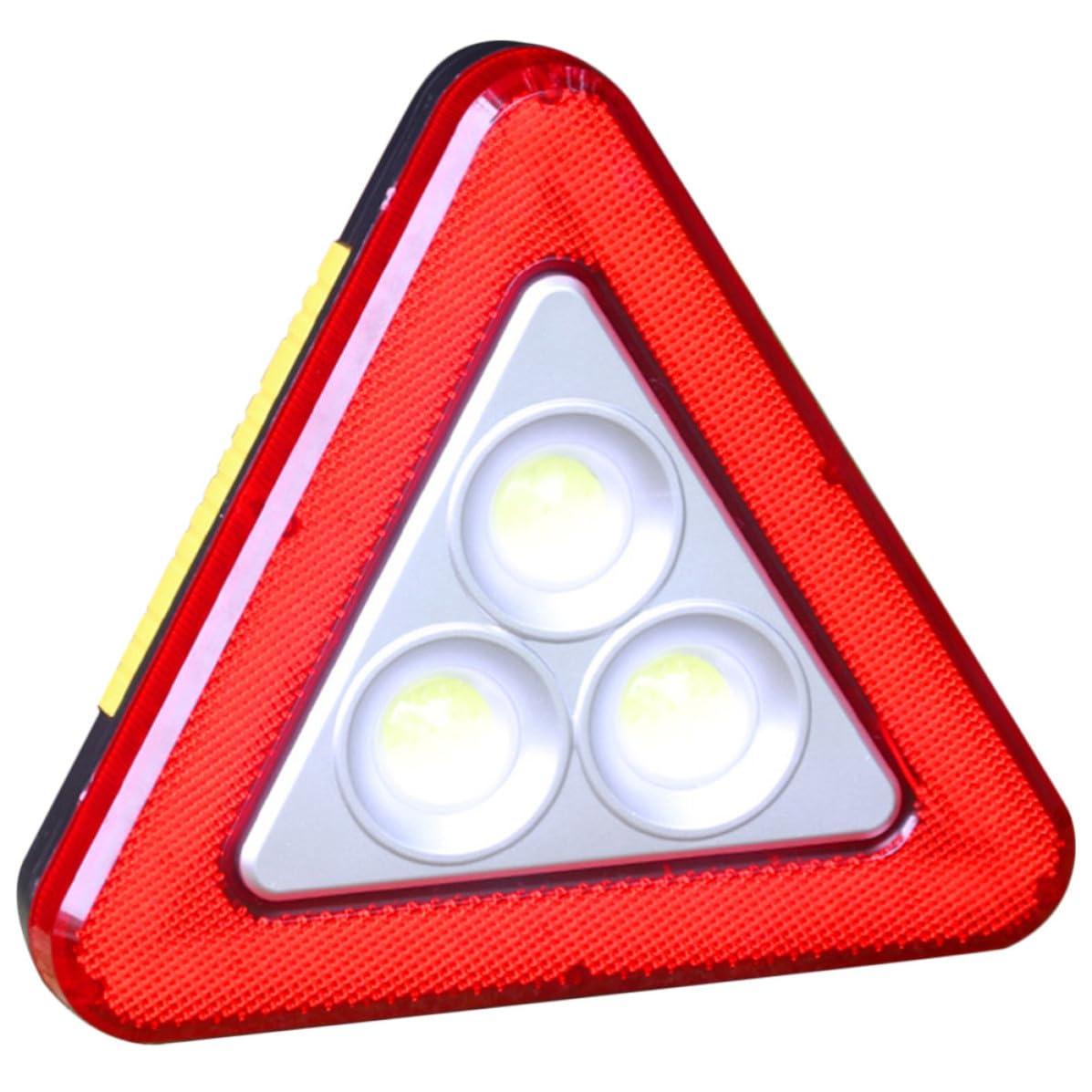 Triángulo de emergencia vial con luz LED roja y paneles reflectantes 8