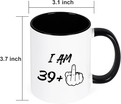 Miniatura 7 de YHRJWN - Regalos de cumpleaños número 40 para mujeres y hombres, taza de café I Am 39 Plus, regalos divertidos de cumpleaños para amigos, compañeras