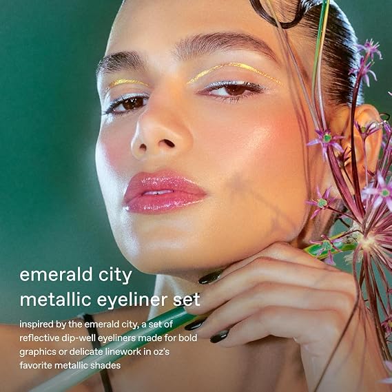 r.e.m. beauty by Ariana Grande Wicked: For Good | Emerald City Metallic Eyeliner Set | Long-Wearing, Smudge-Resistant Formula | 4 Shades