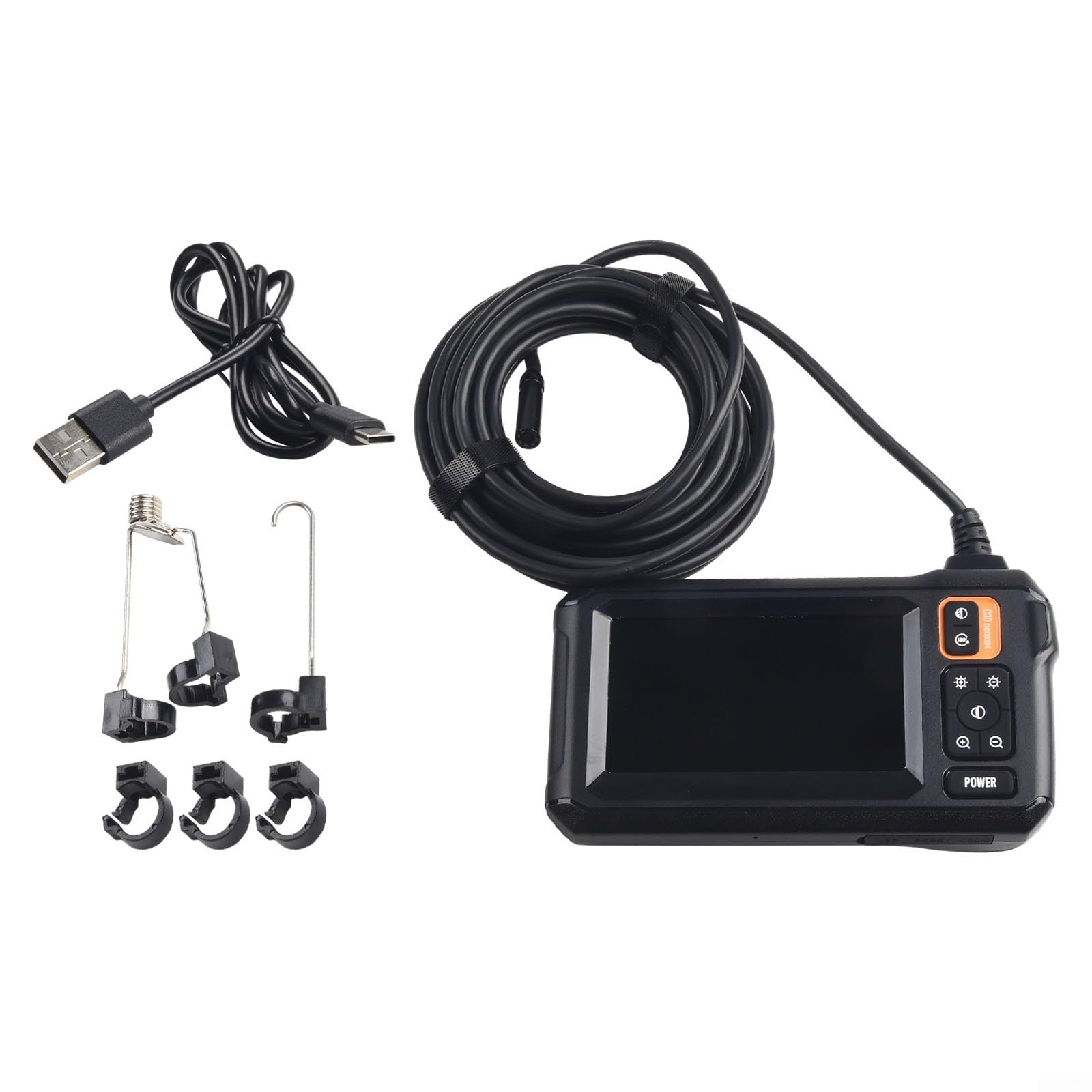 Endoscopio industrial 1080P 4,3" HD, lente de 8 mm, cable IP67,5 m