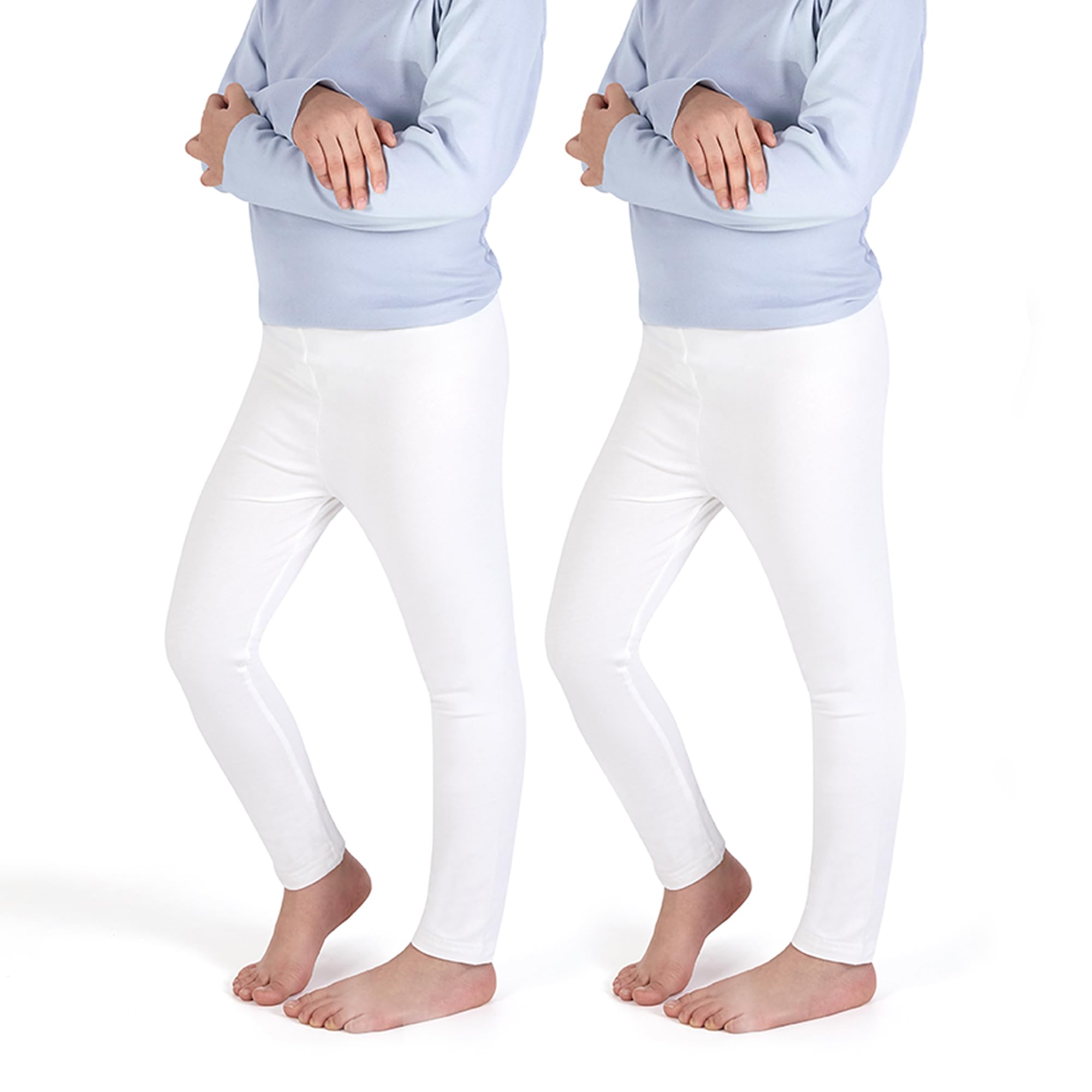 Flaryzone Little Girls' 2T-6T Basic Full Length Soft Stretchy Cotton Tights Leggings (2-6 Years, 2Pack/3Pack)