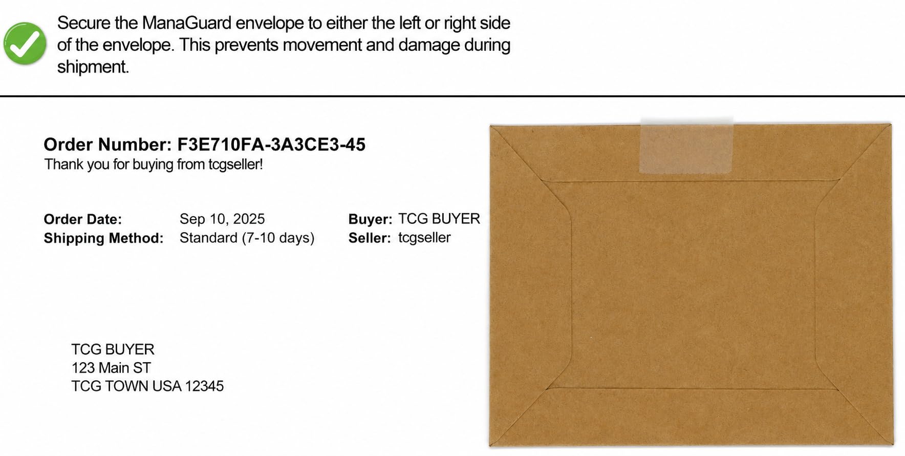 ManaGuards Trading Card Shipping Protection – 3x4 Self Seal Semi