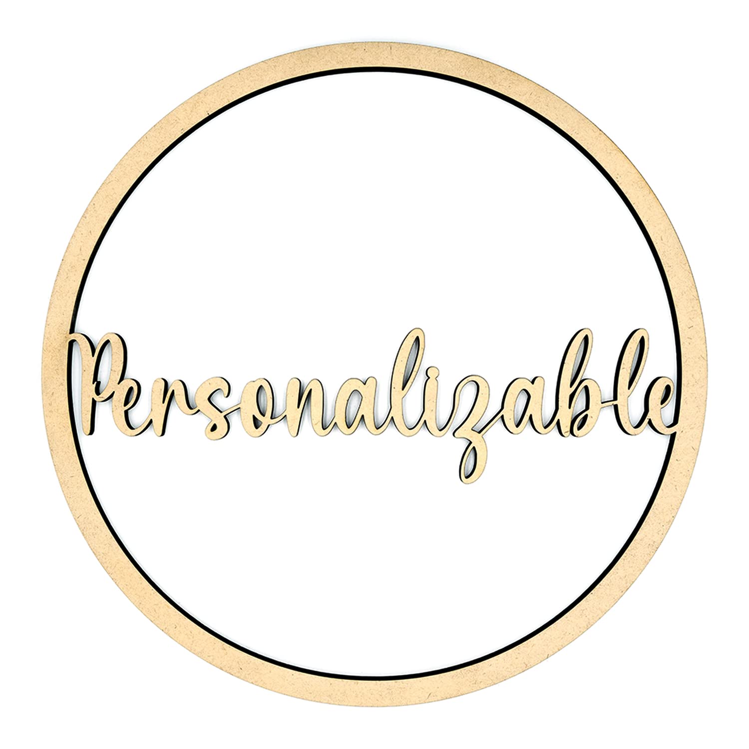 Arluma - Cartel Decorativo Madera Personalizado - Regalo Baby Shower Nacimiento Bautizo Comunión Boda Aniversario Personaliza Nombre o Frase - Placa Colgar Pared Puerta Habitación Dormitorio Niño Niña