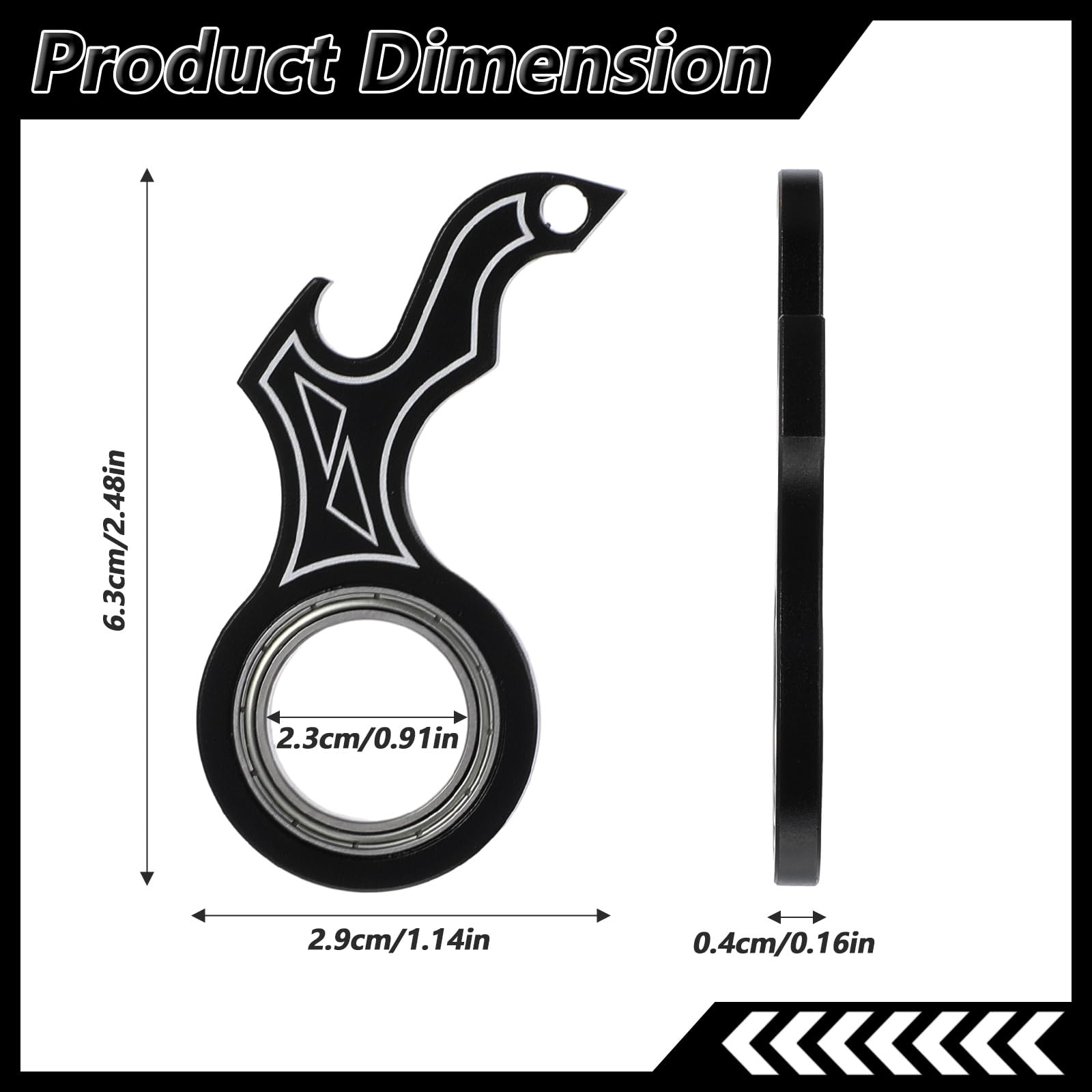 Nogeqi Spinner kluczyk Fidget Keyring Przenośny spinner do palców kluczyk z pierścieniem Zabawka do treningu palców, obrotowy brelok dla dzieci i dorosłych, łagodzenie lęku Kluczyk Fidget