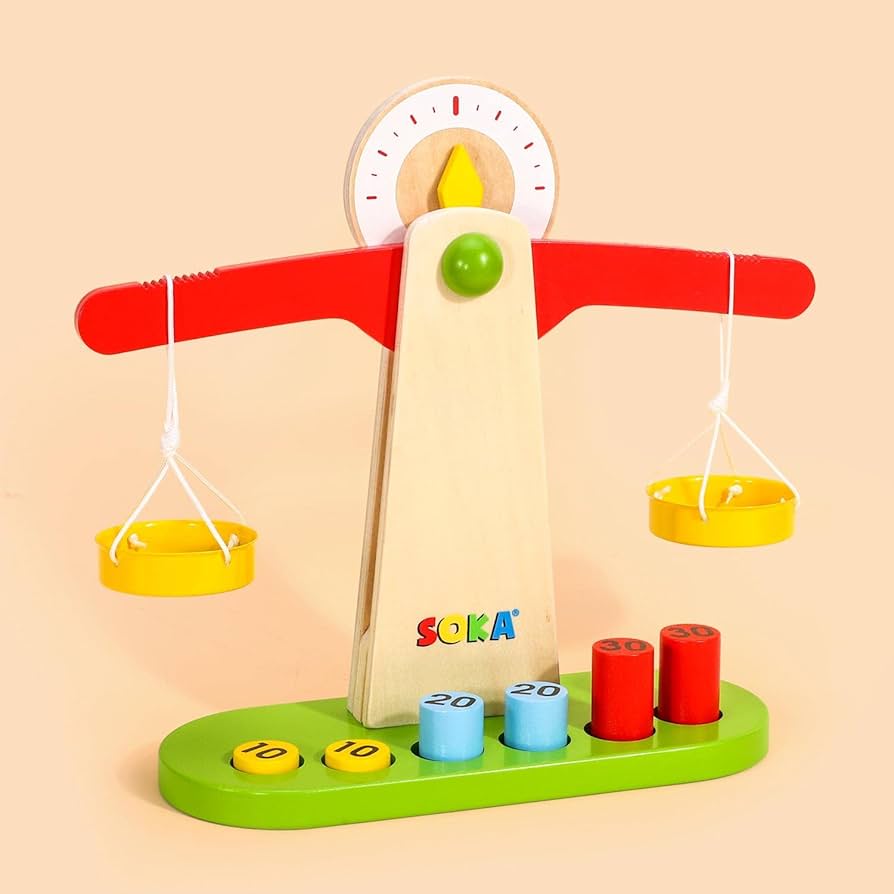Eyfs Resources Wooden Balance Scale, Educational Math Game For Weighing ...