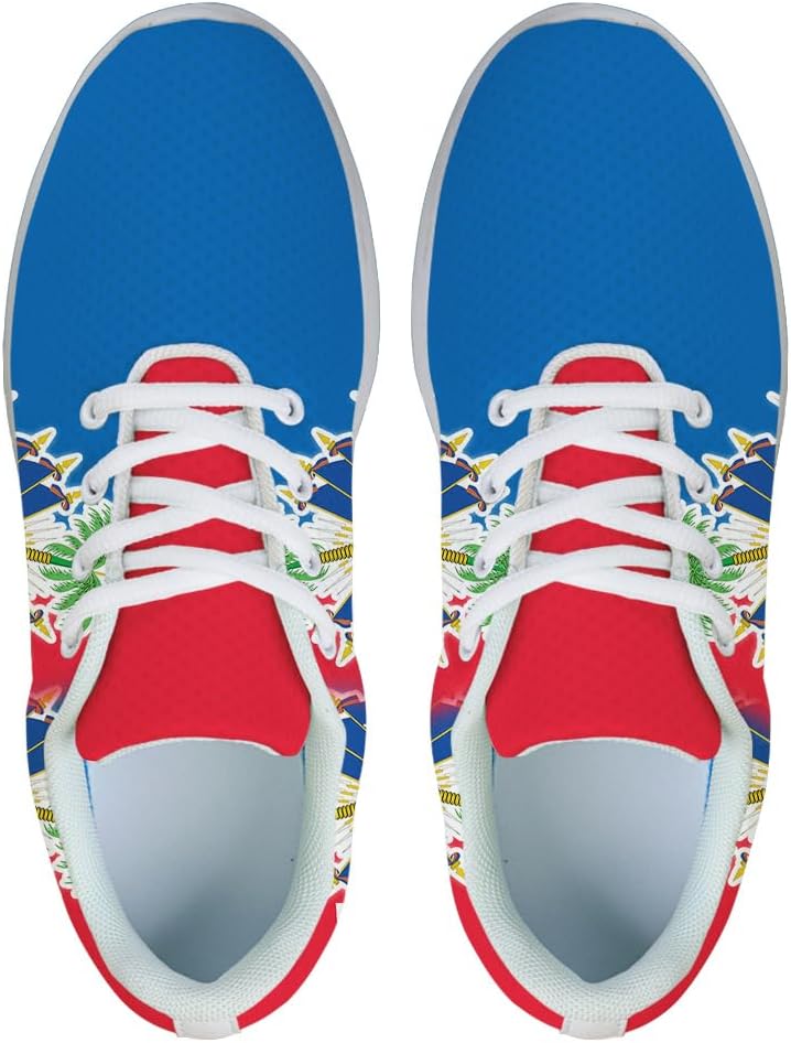 Haitian Flag Shoes for Women Men Trail Running Casual Fashion Sneakers Slip-on Tennis Shoes