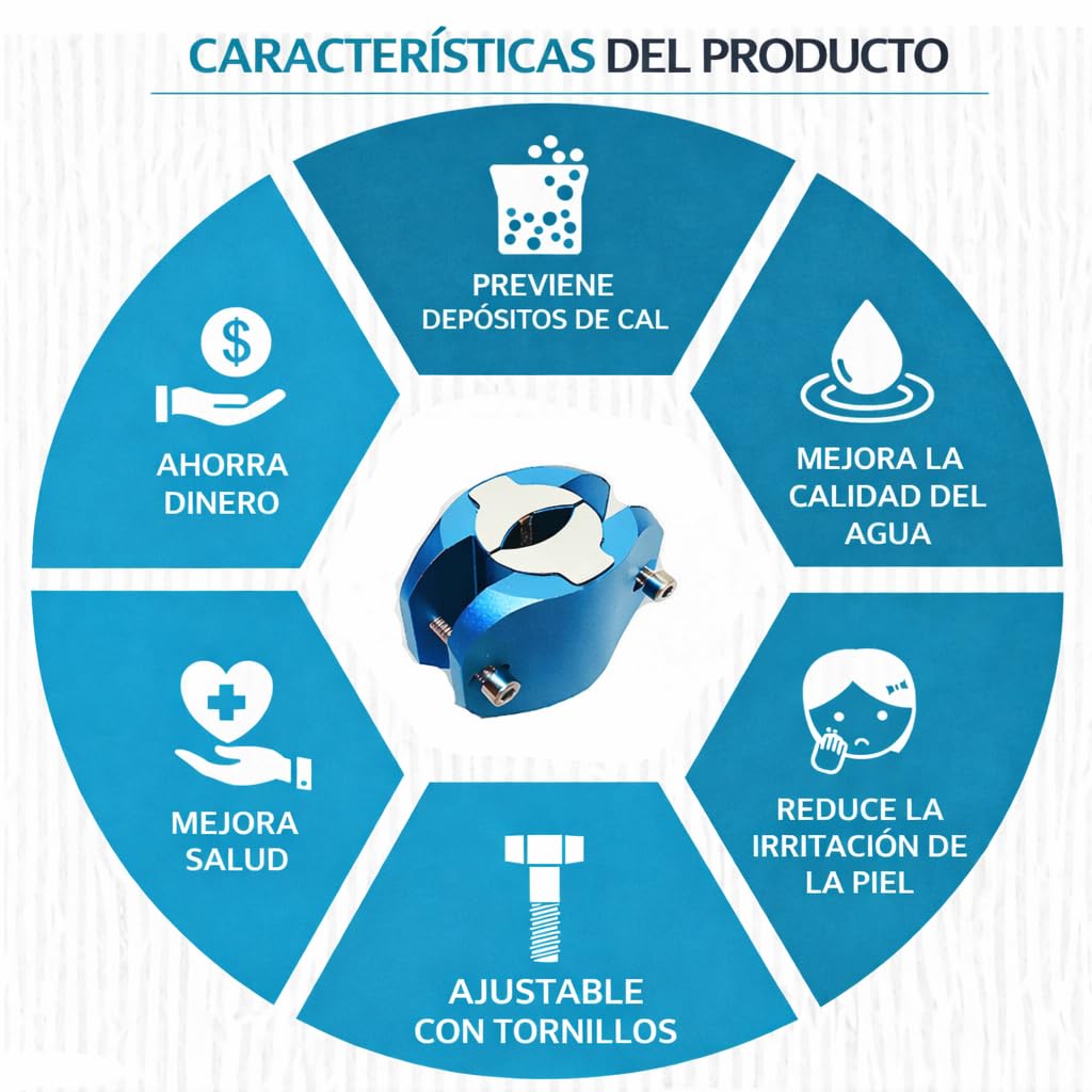 Descalcificador de agua magnético 15.000 Gauss - Imán ablandador de agua profesional - descalcificador de agua - Azul - Anti Lime