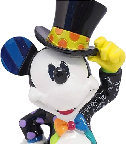 Miniatura 4 de Enesco Disney by Britto - Figura de Mickey Mouse con sombrero superior, 8.07 pulgadas, multicolor