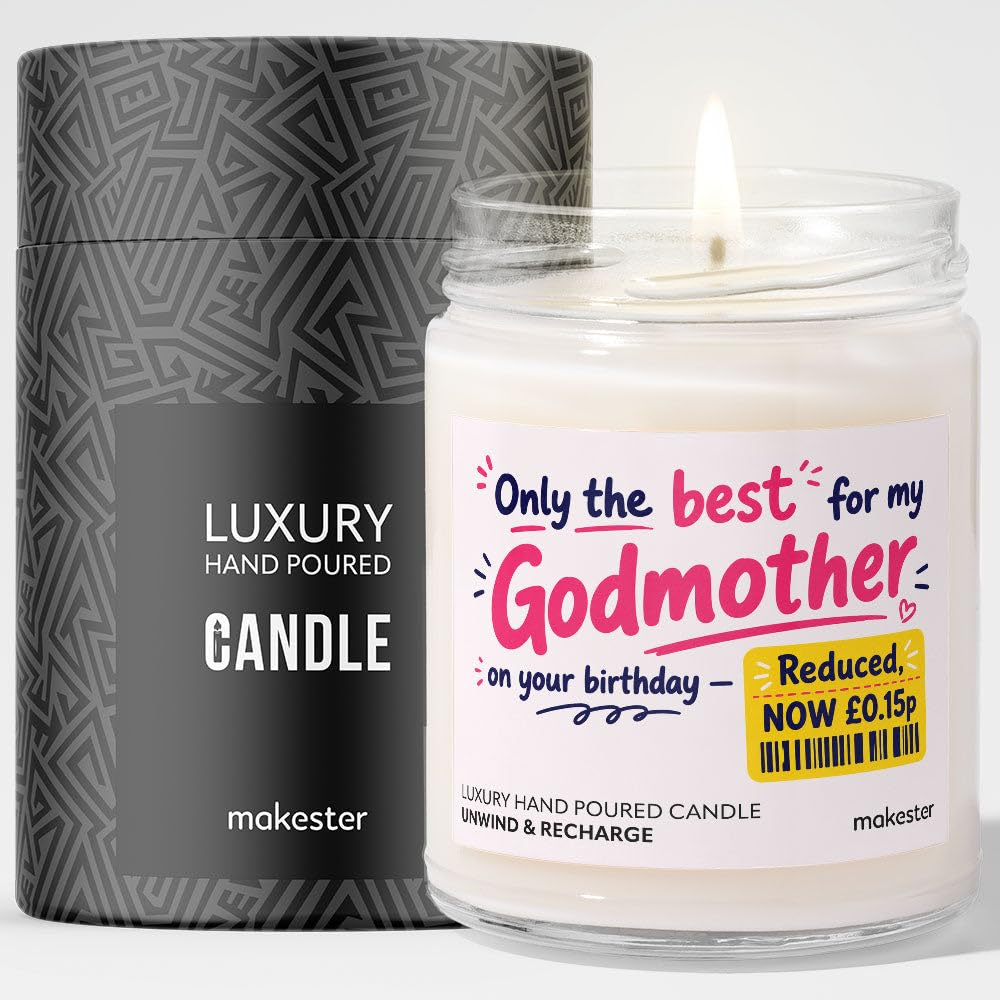 Birthday Gift for Godmother - Luxury Soy Wax Candle - Vanilla, Jasmine, Sugared Almond - Makester โ image 1