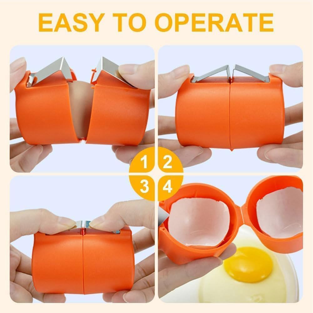 Kit 3 Outils Pour œufs : Ouvre-œufs, Séparateur Et Fouet - ABS Et Acier Inox - Pratique Pour Cuisiner, Camping, Voyages