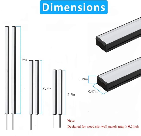 Besseto 6-Pack LED Strips for Acoustic Wall Panels