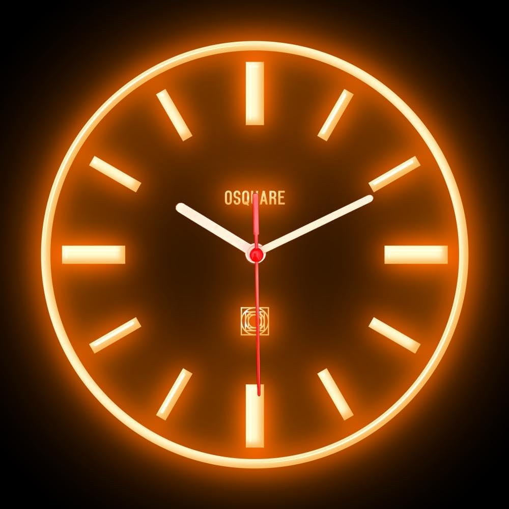25ck1466 OSQUARE Home Decor Shop Game Room Man Cave Garage Flexible Flex Neon Clock 7 Colors 10" (Blue)