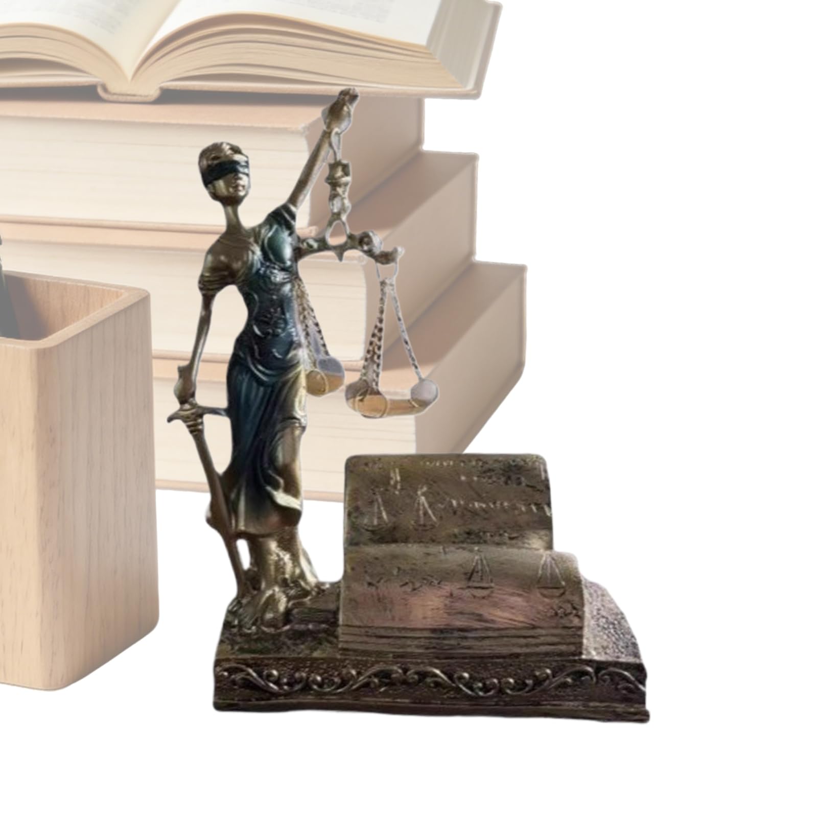 Sculpture femme d'équité ornement vintage haut de gamme pour bibliothèque