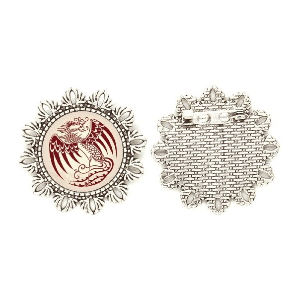 Broche de plata fénix chino medium, regalo de aniversario 4
