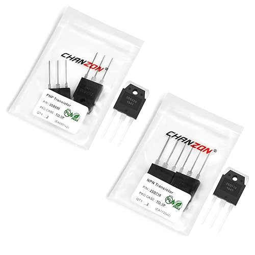 Miniatura 58 de Chanzon 50 piezas BC550C BC560C (25 piezas NPN BC550C + 25 PNP BC560C) TO-92 BJT Power Bipolar Transistor Surtido (paquete de 50 unidades)