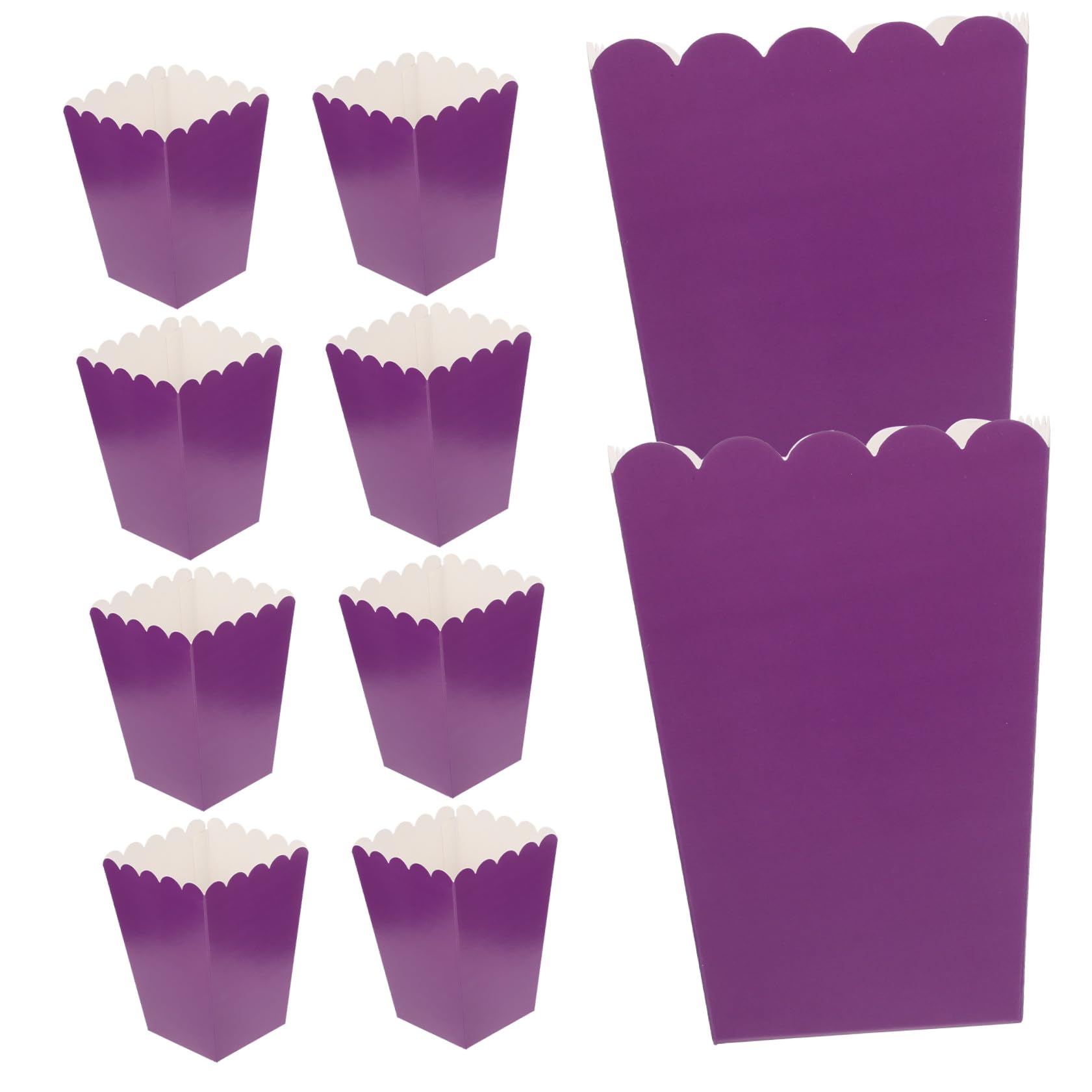 50 Scatole per Popcorn in Carta Viola, Porta Snack Leggeri Pieghevoli per Feste e Cinema, Contenitori Semplici per Caramelle e Biscotti, Confezioni Porta Popcorn per Eventi e Uso