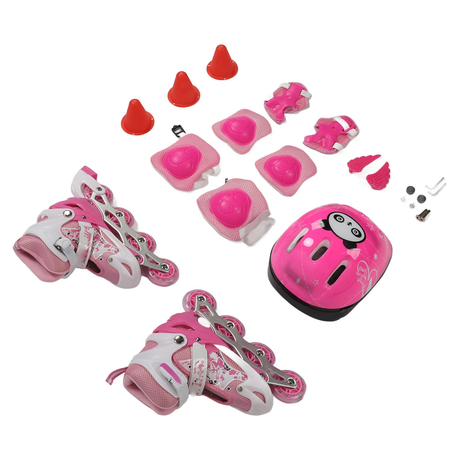 Tbest Wrotki dla Dzieci Kółka świecące Rozmiary 1-5 | Adjustable fit for boys and girls, indoor outdoor use, construction, comfortable padding