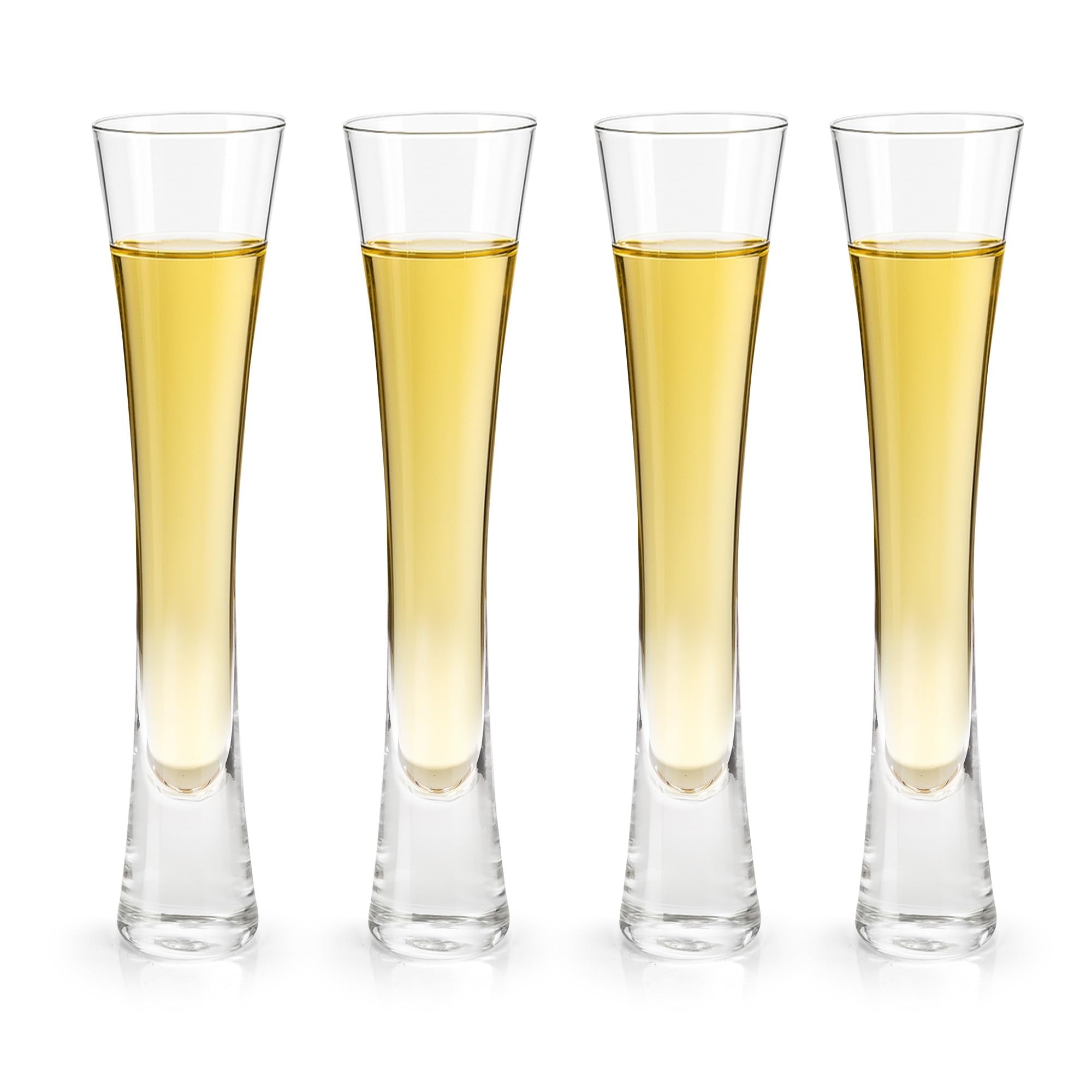 Aramanara 4 Pcs 140 ml Champagne Flutes, Clear Prosecco Glasses, Handmade Crystal Glass Champagne Glasses for Wedding, Housewarming, Parties, Bar, Anniversary