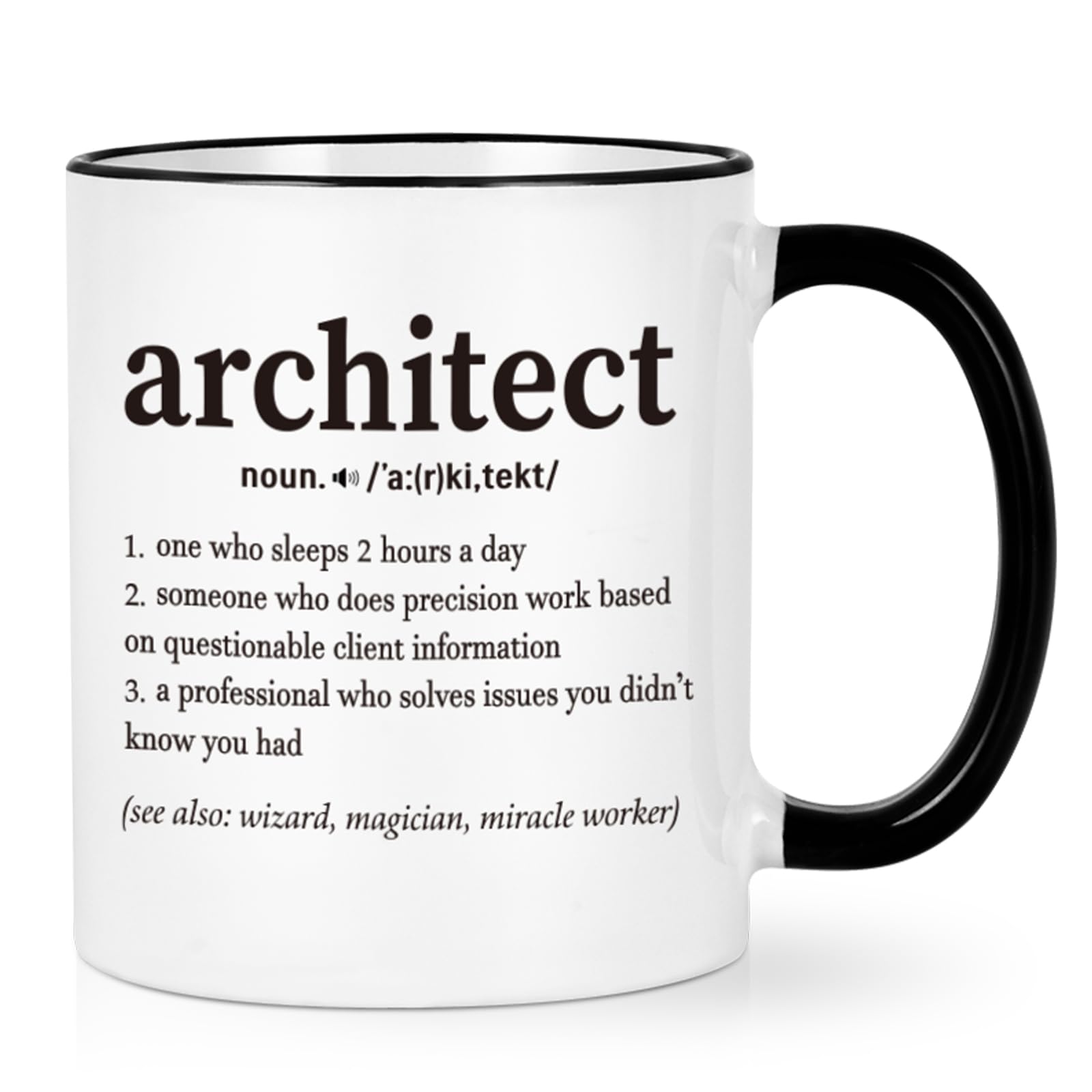 Cabtnca Architecture Gifts, Christmas Gifts for Architects & Architecture Students Teachers, 11Oz Mug with Architect Text, Graduation Birthday Office Gift for Men Women