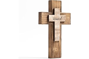 OKSQW Decorative Wall Wooden Cross for Christians, Faith Christians Spiritual Home Decor