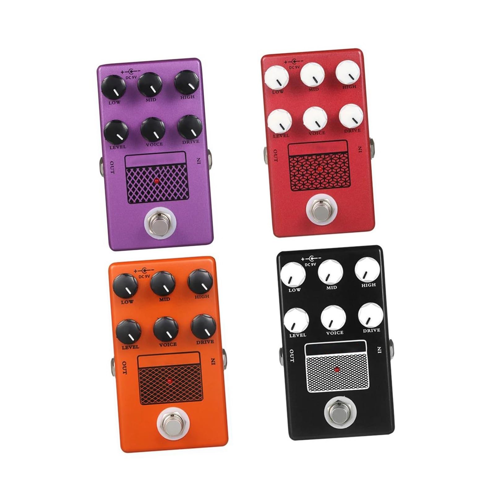 Wzmacniacz Pedał Efektów Gitarowych True Bypass Profesjonalne Wykonanie Kolorowe Akcesoria(Orange)