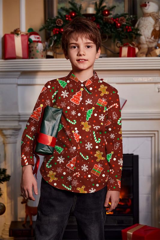 BesserBay Boys Irish Clover St. Patrick's Day Button Down with Pocket Hawaiian Shirt 4-12 Years2