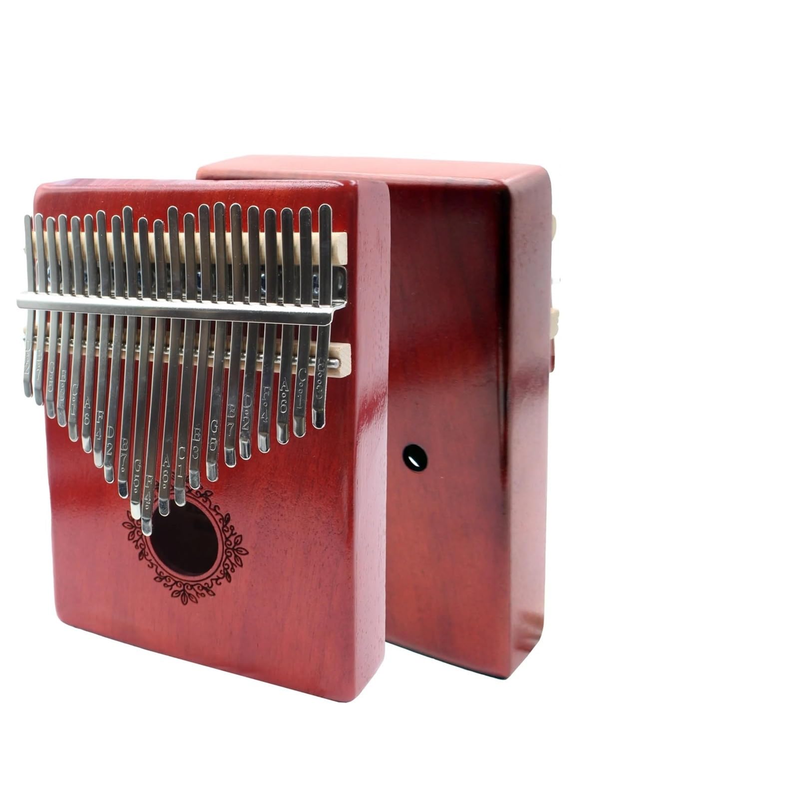 Początkująca Kalimba 17klawiszowy Fortepian Palcowy Kalimba Z Młotkiem Do Strojenia Worek Jutowy Naklejki Płótna(Flower 17 Keys)