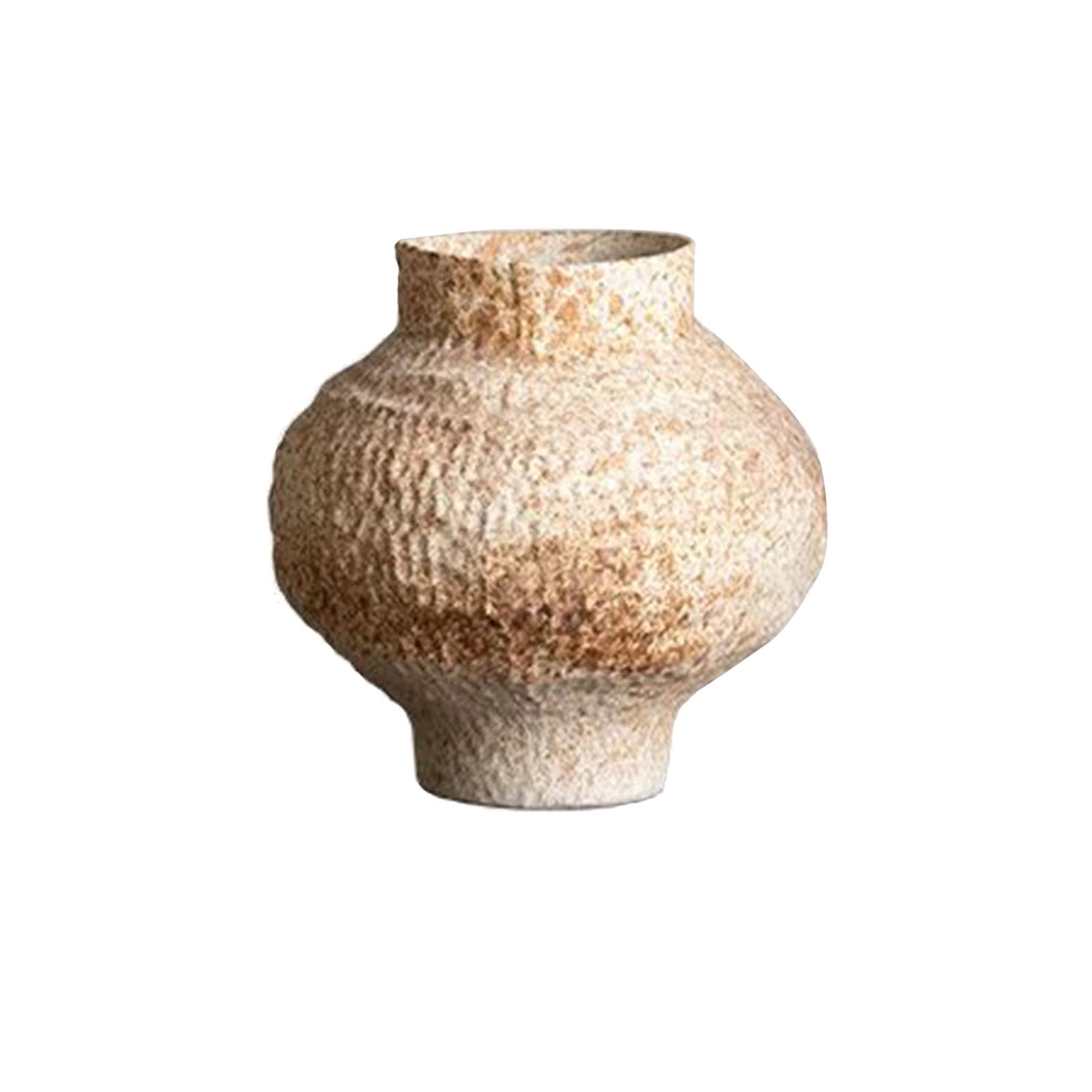 Vintage Countertop Ceramic Vase, Simple Dried Flower Vase, Decoration for Living Room, Bedroom, Study, Entrance Hall, Hotel, Farmhouse(Size:31 * 31 * 28CM,Color:Natural color B)