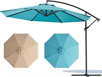 10FT Patio Umbrella with 360° Rotation & Tilt - Waterproof UV-Resistant Canopy for Outdoor Use